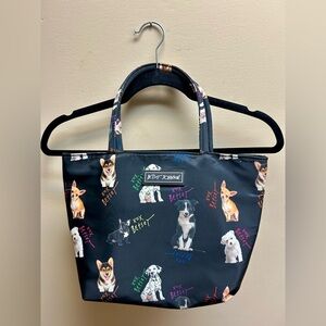 Betsey Johnson Black Insulted Tote with Dog Print